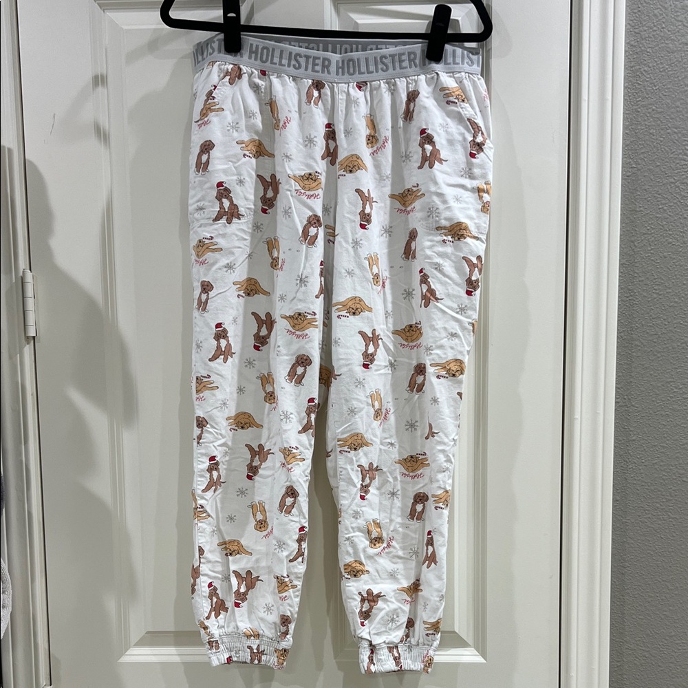 Hollister Sleep Santa Dogs pajama pants size L